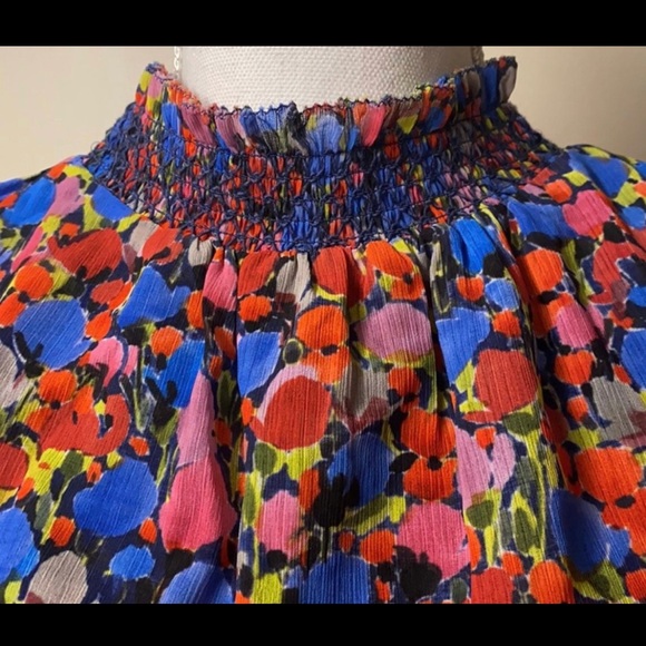 J Crew Multicolored Sleeveless Blouse, Size 2 - Picture 2 of 4